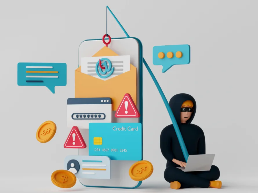 An illustration of sextortion scams